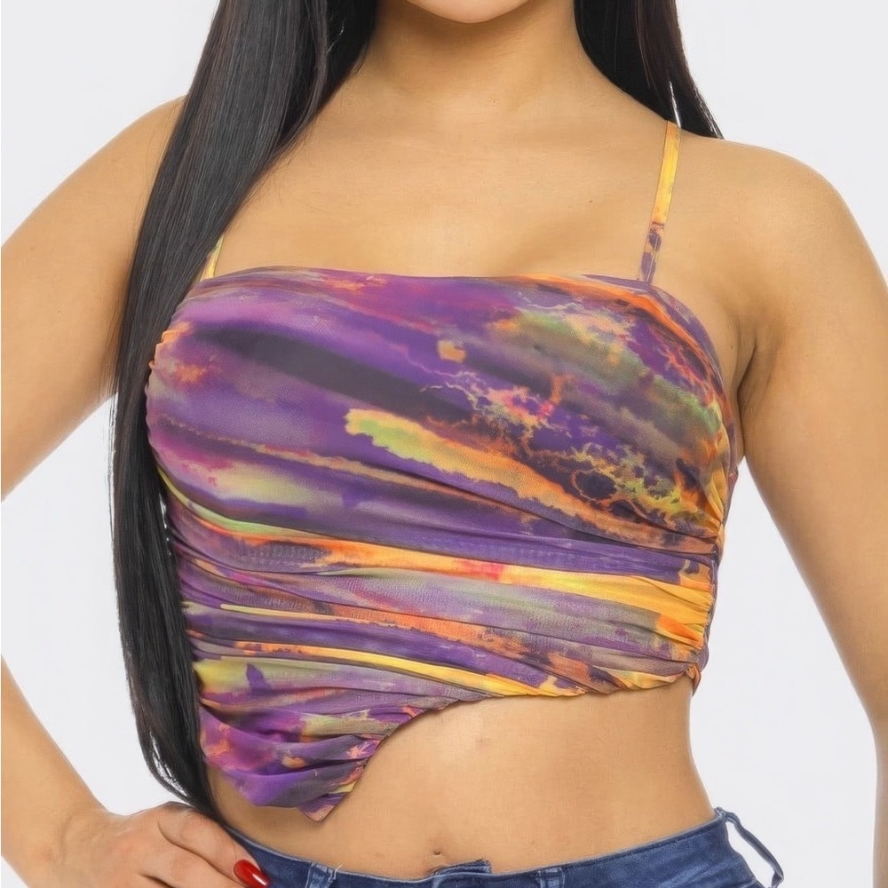 Mesh Print Top